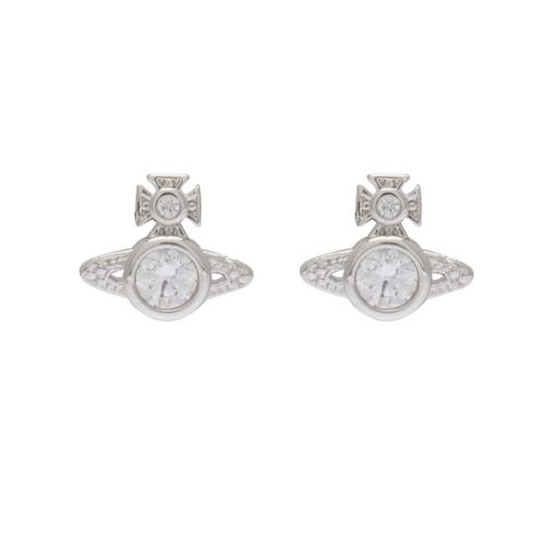 Womens Silver/White London Orb Earrings 76428 by Vivienne Westwood from Hurleys