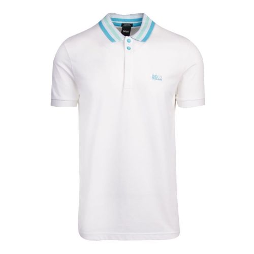Athleisure Mens White Paddy 1 Collar S/s Polo Shirt 81234 by BOSS from Hurleys