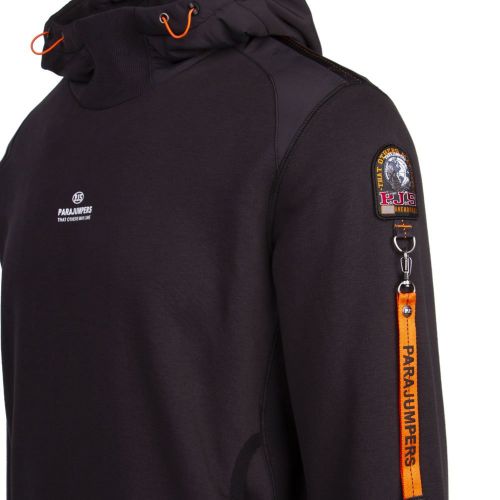 Mens Black Electra Hooded Sweat Top 93863 by Parajumpers from Hurleys