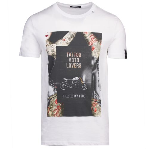 Mens White Tattoo Lovers S/s T Shirt 41140 by Replay from Hurleys