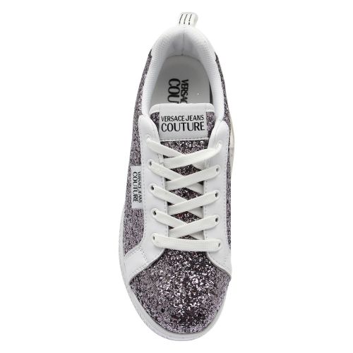 Womens Silver Glitter Low Trainers 55102 by Versace Jeans Couture from Hurleys
