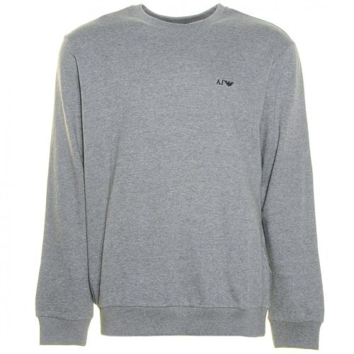 Mens Grey Melange Comfort Fit Crew Sweat Top 66398 by Armani Jeans from Hurleys