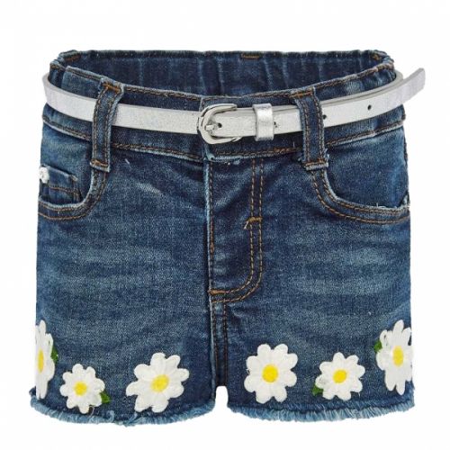 Infant Dark Blue Embroidered Daisy Denim Shorts 58240 by Mayoral from Hurleys