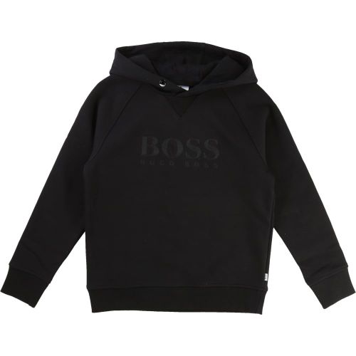 Boys Black Branded Hooded Sweat Top 13285 by BOSS from Hurleys
