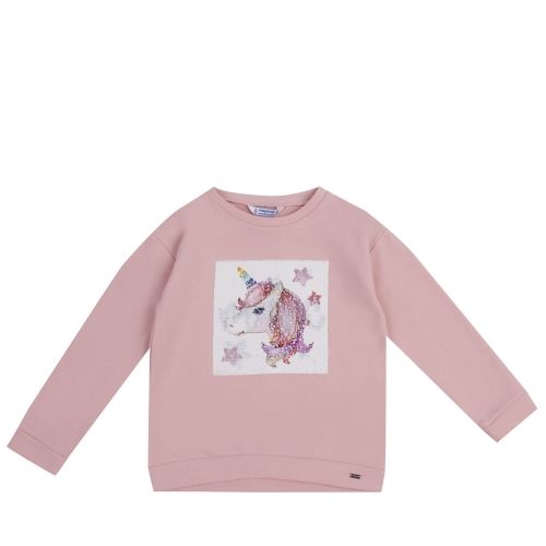 Girls Crystal Pink Magic Unicorn Sequin Sweat Top 48403 by Mayoral from Hurleys