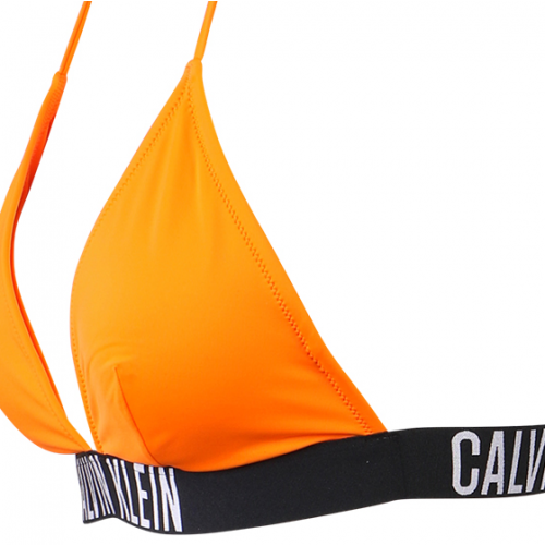 Womens Vivid Orange Logo Band Triangle Bikini Top 107260 by Calvin Klein from Hurleys