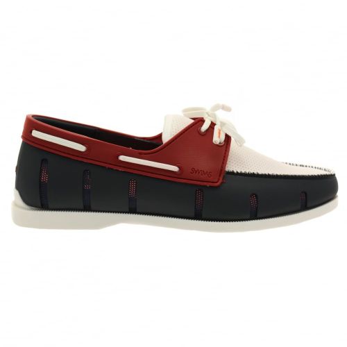 Mens Navy & Red Boat Loafers 47096 by Swims from Hurleys