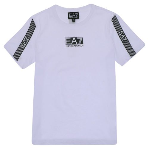 Boys White Logo Series Tape S/s T Shirt 105530 by EA7 from Hurleys