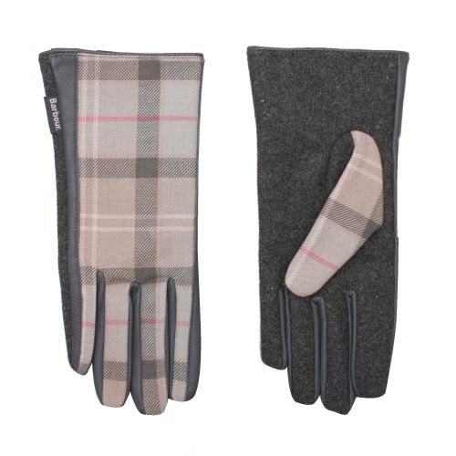 Womens Taupe/Pink Tartan Scarf & Glove Set 51301 by Barbour from Hurleys