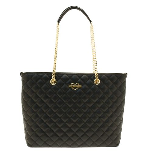 Womens Black Quilted Shopper Bag 14392 by Love Moschino from Hurleys