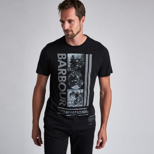 Mens Black Mono Vertical Logo S/s T Shirt 51434 by Barbour International from Hurleys