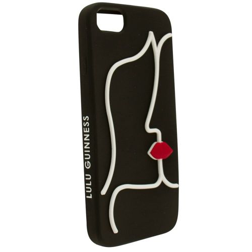 Womens Black & Chalk Kissing Lips IPhone 6/7 Case 11796 by Lulu Guinness from Hurleys
