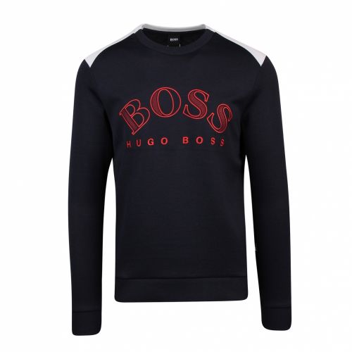 Athleisure Mens Navy Salbo Crew Sweat Top 51514 by BOSS from Hurleys