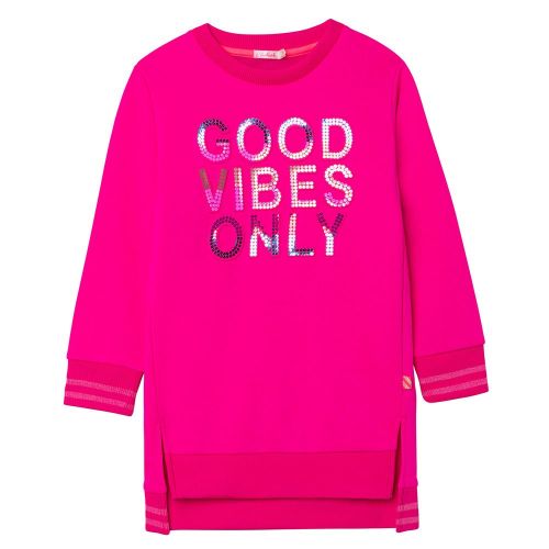 Girls Bright Pink Good Vibes Only Dress 93313 by Billieblush from Hurleys