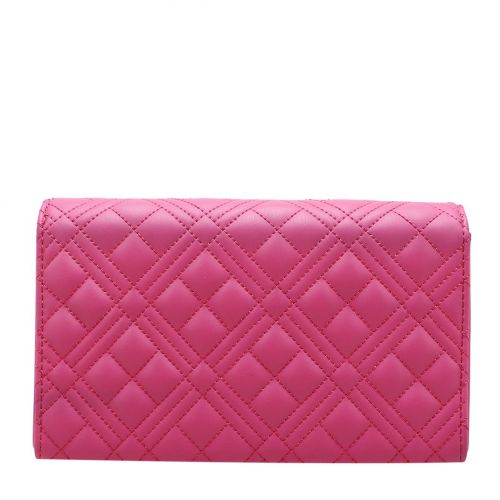 Womens Fuschia Diamond Quilted Clutch Cross Body Bag 101413 by Love Moschino from Hurleys