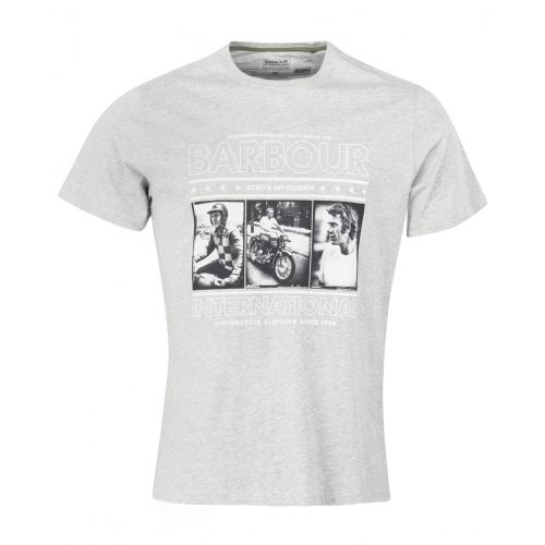 Mens Grey Marl Reel S/s T Shirt 105572 by Barbour Steve McQueen Collection from Hurleys