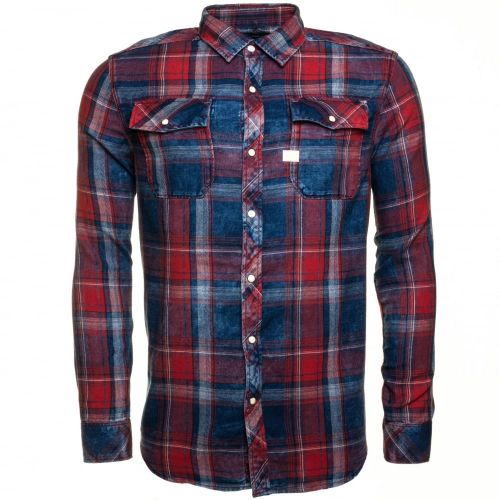 Mens Indigo & Anticred Landoh Flannel Check L/s Shirt 54288 by G Star from Hurleys