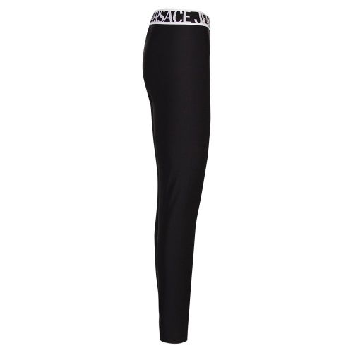 Womens Black/White Shiny Lycra Leggings 90817 by Versace Jeans Couture from Hurleys