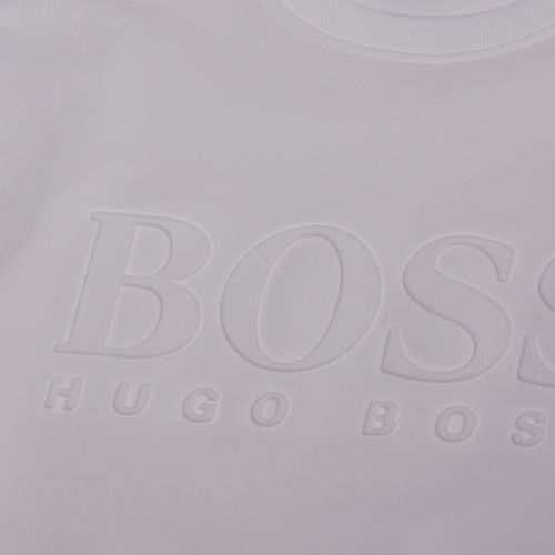 Mens White Embossed Logo Crew Sweat Top 42759 by BOSS from Hurleys