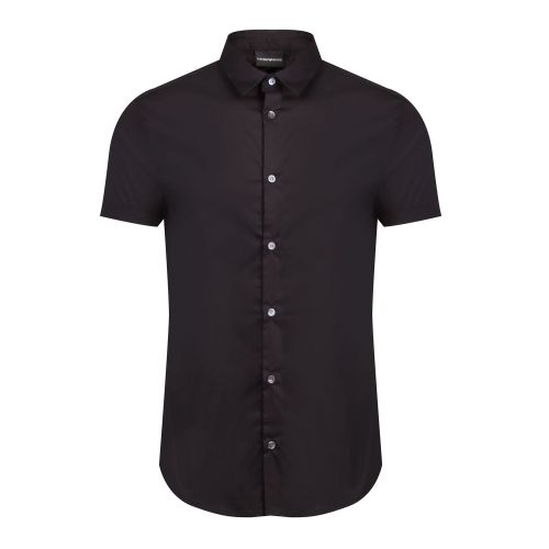 Mens Black Tape Detail S/s Shirt 73278 by Emporio Armani from Hurleys