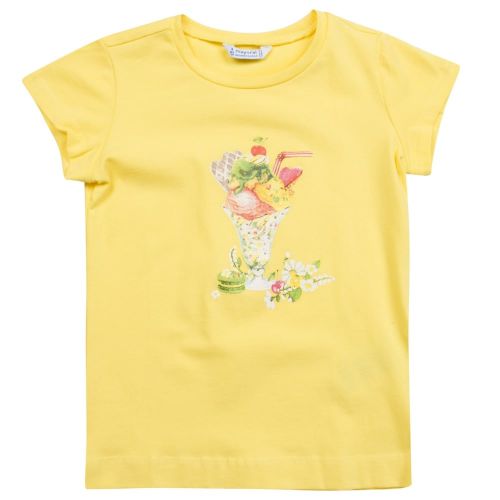Girls Yellow Ice Cream Sundae S/s T Shirt 22580 by Mayoral from Hurleys