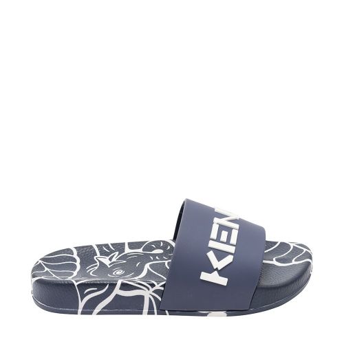 Boys Navy Branded Tiger Slides (30-36) 104126 by Kenzo from Hurleys