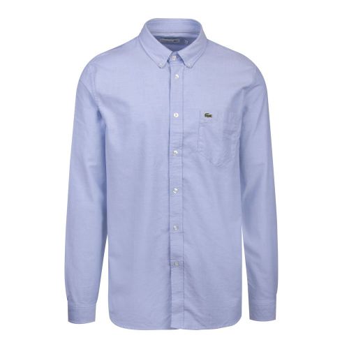 Mens Hemisphere Blue Oxford L/s Shirt 85416 by Lacoste from Hurleys