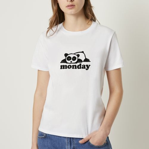 Womens White Panda Monday S/s T Shirt 47722 by French Connection from Hurleys