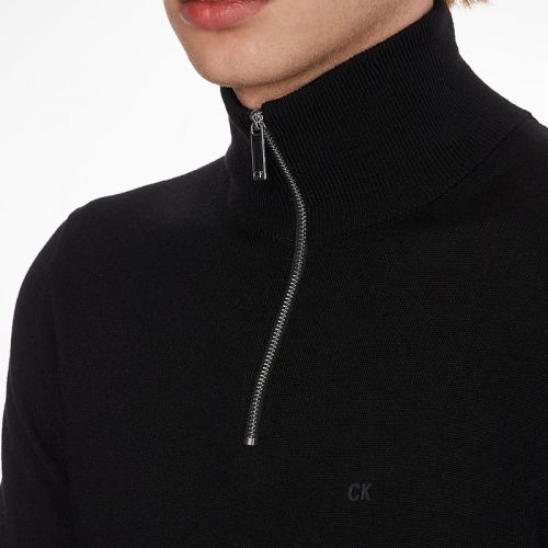 Mens Black 1/4 Zip Wool Knitted Top 110339 by Calvin Klein from Hurleys