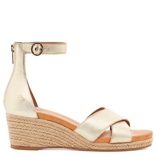 Womens Gold Metallic Eugenia Wedge Sandals 87362 by UGG from Hurleys