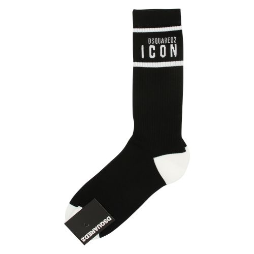 Mens Black Icon Socks 59260 by Dsquared2 from Hurleys