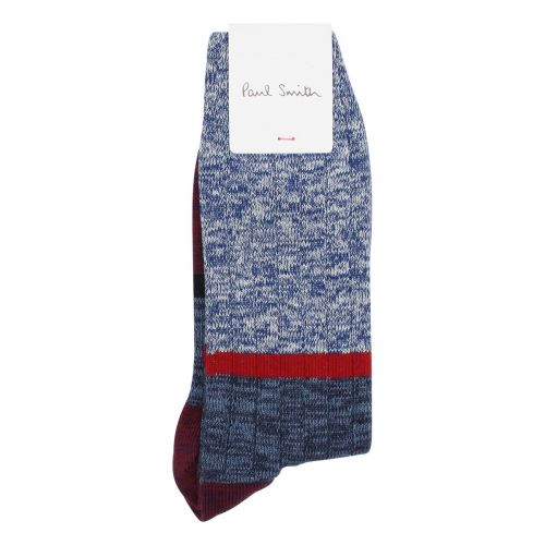 Mens Cobalt Blue Twisty Block Boot Socks 93558 by PS Paul Smith from Hurleys