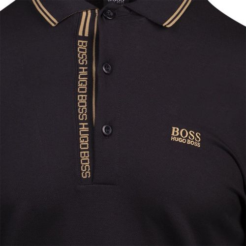Athleisure Mens Black Pleesy 4 L/s Polo Shirt 100772 by BOSS from Hurleys