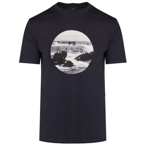 Mens Navy Circle Surf Regular Fit S/s T Shirt 35744 by PS Paul Smith from Hurleys