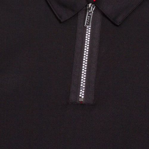 Mens Black Dolden Zip Collar S/s Polo Shirt 56900 by HUGO from Hurleys