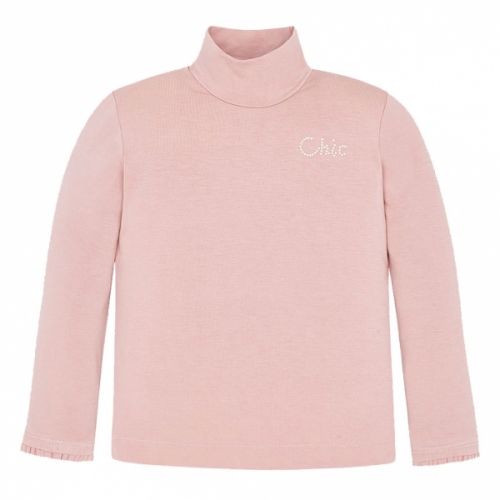 Girls Crystal Pink Chic Polo Neck L/s T Shirt 48410 by Mayoral from Hurleys