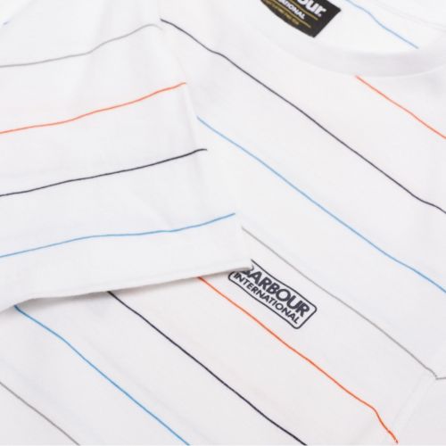 Mens White Disc Stripe S/s T Shirt 34046 by Barbour International from Hurleys