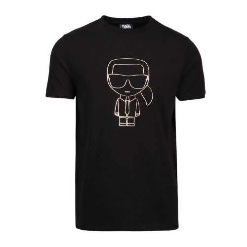 Mens Black Gold Outline S/s T Shirt 96103 by Karl Lagerfeld from Hurleys