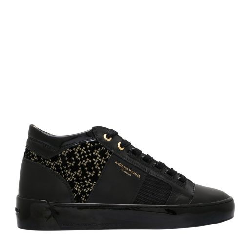 Mens Black Velvet Propulsion Mid Gold Glitch Trainers 108402 by Android Homme from Hurleys