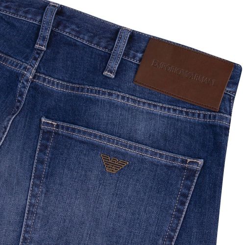 Mens Dark Blue J45 Modern Regular Fit Jeans 87472 by Emporio Armani from Hurleys