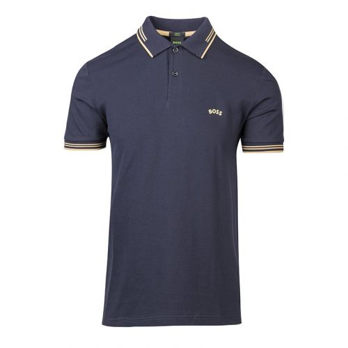 Athleisure Mens Dark Blue Paul Curved Slim S/s Polo Shirt 103808 by BOSS from Hurleys