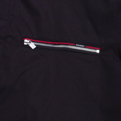 HUGO Mens Black Elisio Zip Straight Fit L/s Shirt 74506 by HUGO from Hurleys
