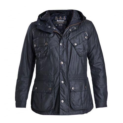 Mens Black Fog Waxed Parka 64639 by Barbour International from Hurleys