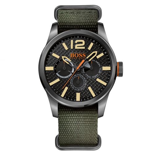 Mens Black Dial Paris Grosgrain Strap Watch 46968 by BOSS Orange Watches from Hurleys