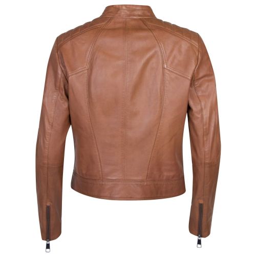 Casual Womens Light Brown Janabelle4 Leather Jacket 22188 by BOSS from Hurleys