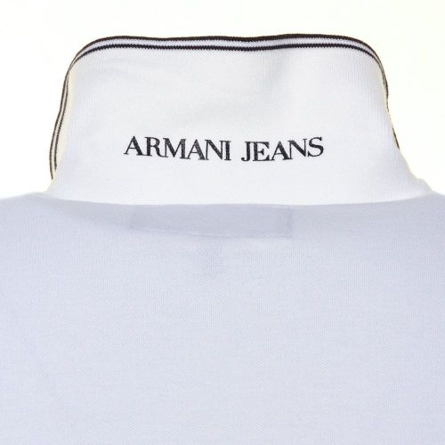 Mens White Extra Slim Tipped S/s Polo Shirt 61477 by Armani Jeans from Hurleys