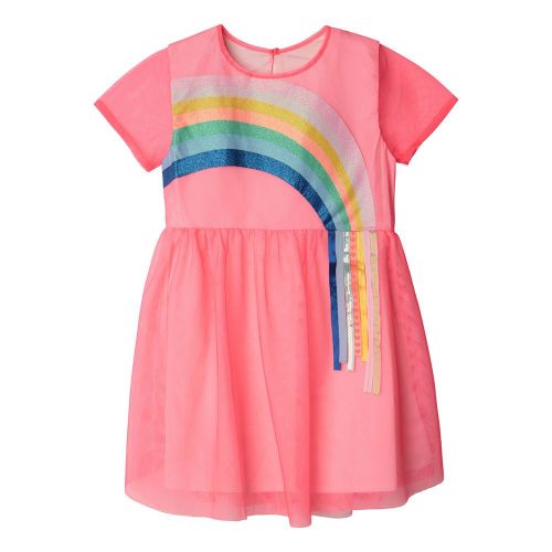 Girls Pink Rainbow Net Dress 85155 by Billieblush from Hurleys