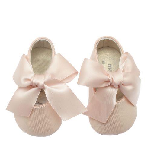 Baby Pink Satin Bow Mary Jane Shoes (15-18) 58171 by Mayoral from Hurleys