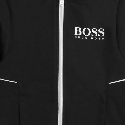 Boys Black Branded Hooded Sweat Top 55974 by BOSS from Hurleys