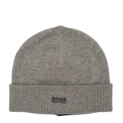Toddler Grey Marl Branded Tab Knitted Hat 76078 by BOSS from Hurleys